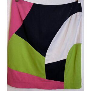 FORWEAR Y2k Colorblock Lined Mini Skirt Pink Green Black Size 6 Women